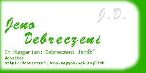 jeno debreczeni business card